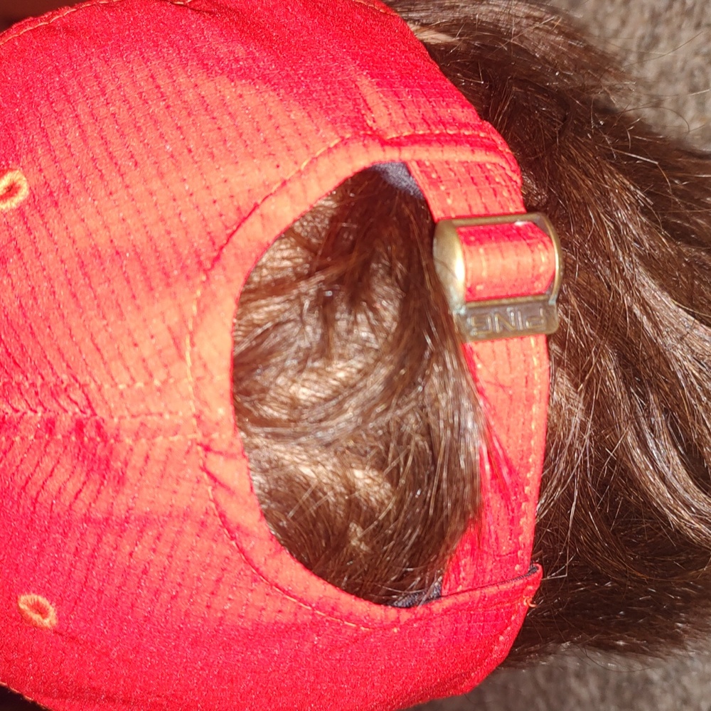 Ping Stitched Patch Red Golf Runner Strapback Hat… - image 5